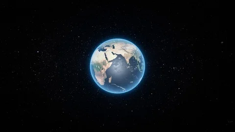 Planet Earth Rotation. Full Cycle Day and Night. 4K Animation.  Stock-Footage 117034673