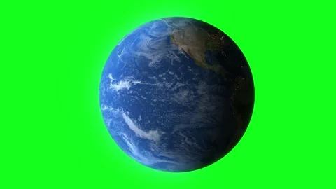 Planet Earth Rotation Green Screen Animation 4K Stock Footage 335752018