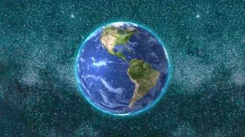 Planet Earth Rotation. Light side of the Earth globe. Spinning Planet Earth Stock Footage 263993687