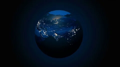 Planet Earth rotation at night. Loop animations Stock Footage 76042119