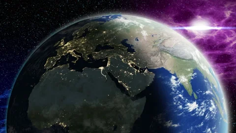 Planet earth rotation in space Stock Footage 172135646