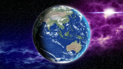 Planet earth rotation in space Stock Footage 232590828