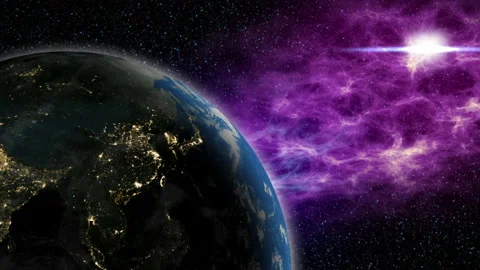 Planet earth rotation in space Stock Footage 232591582
