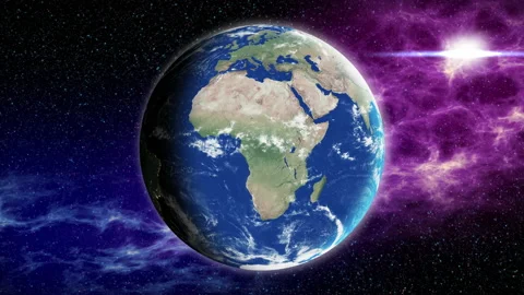 Planet earth rotation in space Stock Footage 232796149
