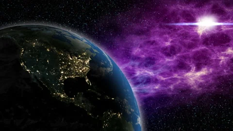 Planet earth rotation in space Stock Footage 232797599
