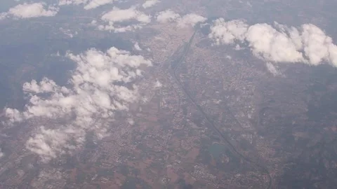 Planet Earth seen from an airplane window Stock Footage 158042015