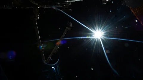 Planet Earth seen from the ISS.  Elements of this video furnished by NASA. Stock Footage 106766046