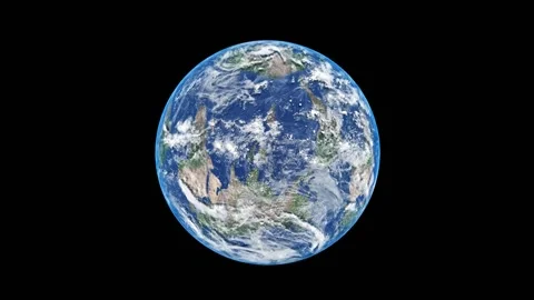 Planet earth seen rotation with moon and stars glitter from space. 库存影片 344091254
