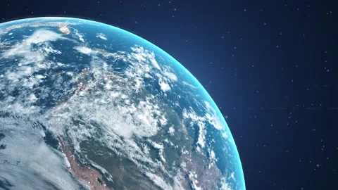 Planet earth seen rotation with moon and stars glitter from space. 库存影片 344091290