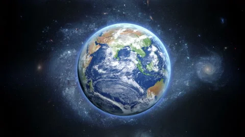 Planet Earth as seen from space. With stars background. realistic 3d animation Stock-Footage 65451382