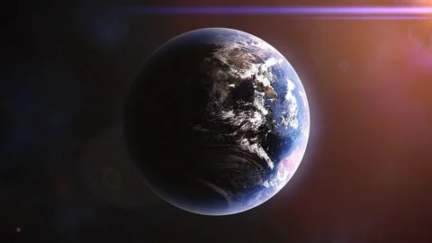 Planet Earth Slowly Rotating 360 degrees 4K Video stock 74640077