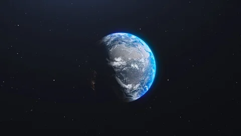Planet Earth slowly rotating. Realistic world globe spinning 4k video animation Stock Footage