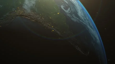 Planet earth slowly rotating in the solar system Stock Footage 282009561