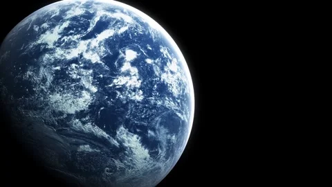 Planet Earth Slowly Rotating in Space – Cinematic 4K Globe Animation Stock Footage 341865705
