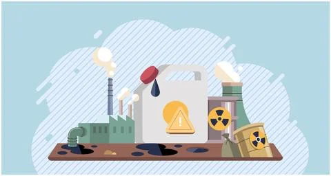 Planet Earth in smoke, plastic, garbage. Toxic air pollution. Greenhouse effect Stock Illustration