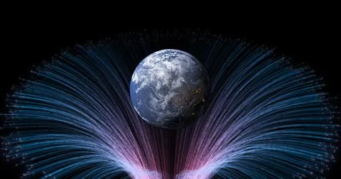 Planet earth in space. 3D render Stock Illustration