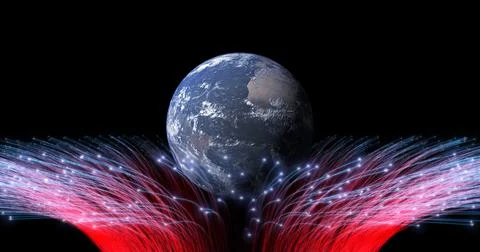 Planet earth in space. 3D render Stock Illustration