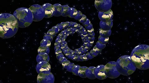 Planet Earth in space. Alternative future. Lots of event options. Parallel Stock Footage 143502532