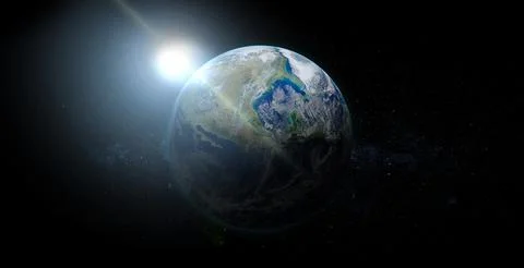 Planet Earth on space background. Elements of this image furnished by NASA. Stock Photos