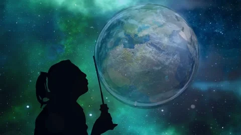 Planet earth in space bubble background Stock Footage 169172468