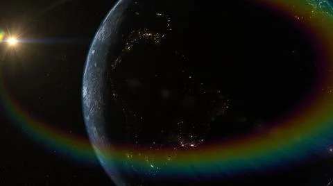 Planet earth in space close starry background cosmic solar stars the world Stock Photos