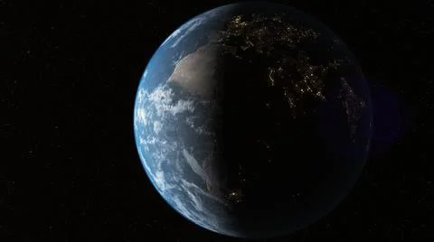 Planet earth in space close starry background cosmic solar stars the world Stock Photos