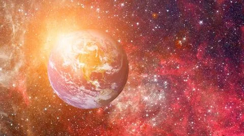 Planet Earth from the space. Elements of this image furnished by NASA Plan... Stock Photos