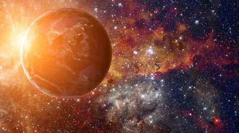 Planet Earth from the space. Elements of this image furnished by NASA Plan... Stock Photos