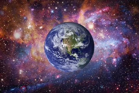 Planet Earth from space. Elements of this image furnished by NASA. Earth a... 库存照片