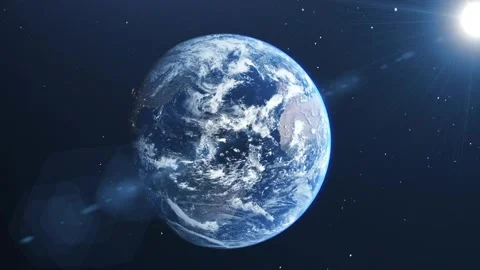 Planet Earth in Space HD Quality | Realistic Earth planet | Earth and Sun Video stock 314125852
