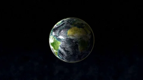 The planet Earth in space is illuminated by the rays of the Sun.  Stock Footage 83519414