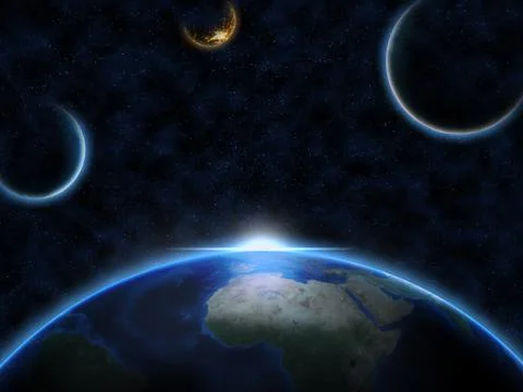 Planet earth in space Stock Illustration