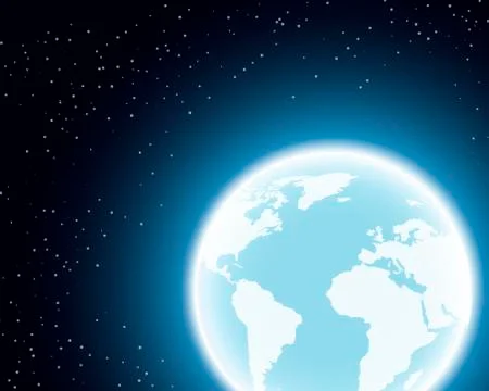 Planet Earth in the Space Stock Illustration