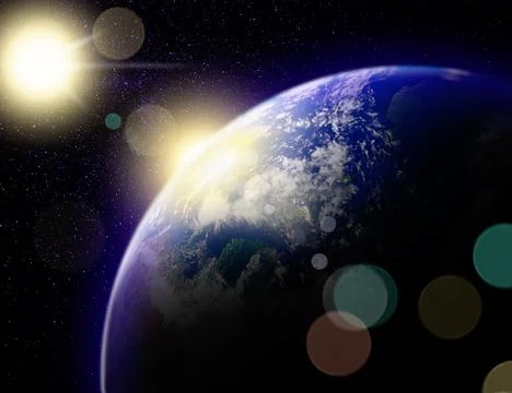 Planet Earth in space. Image elements furnished by NASA 스톡 일러스트