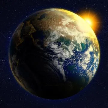 Planet Earth in space. Image elements furnished by NASA 스톡 일러스트