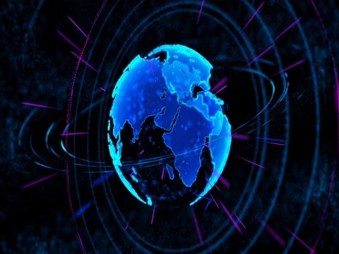 Planet earth from space neon lights animation 動画素材 72869446