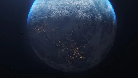 Planet earth from the space at night . Elements of this image furnished by NASA 库存插图