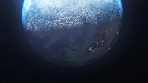 Planet earth from the space at night. Elements of this image furnished by NASA - Illustrazione stock