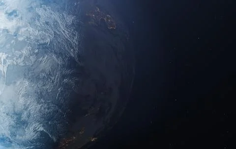 Planet earth from the space at night. Elements of this image furnished by NASA イラスト素材