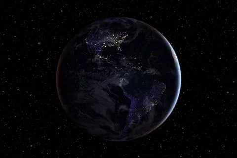 Planet earth from the space at night . Elements of this image furnished by NA 写真素材