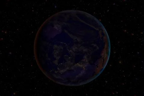 Planet Earth from space at night. Elements of this image furnished by NASA Stockfoto's