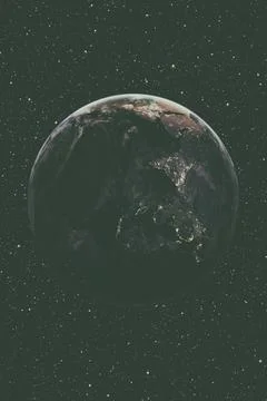 Planet Earth from space at night. Elements of this image furnished by NASA... 写真素材