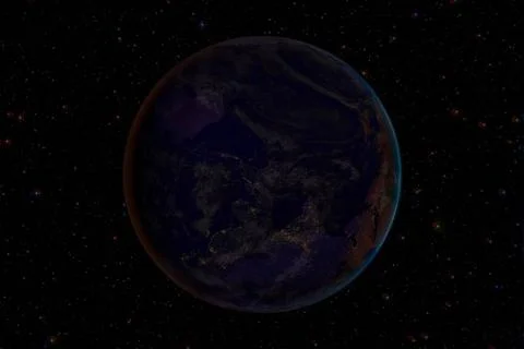 Planet Earth from space at night. Elements of this image furnished by NASA... 库存照片