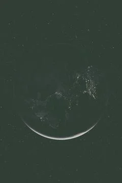 Planet earth from the space at night . Elements of this image furnished by... 库存照片