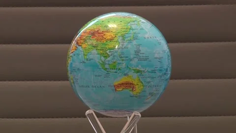 Planet Earth from space. Realistic world globe slowly revolves around its axis a Stock Footage 145203129