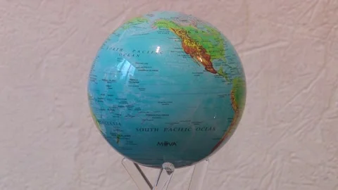 Planet Earth from space. Realistic world globe slowly revolves around its axis a Stock Footage 145203161