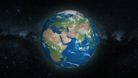 Planet earth from space. Realistic world globe spinning on United Arab Emirates Видео 333543269