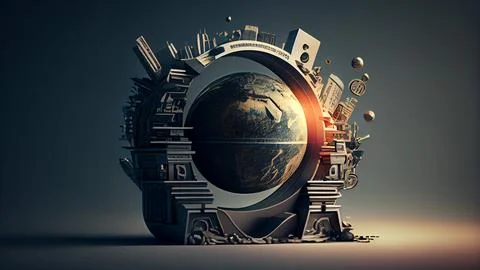 Planet earth in space. Technology and science background. Stock Illustration
