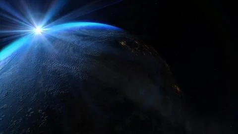 Planet Earth with a spectacular sunset. Elements of this image furnished by NASA 스톡 일러스트