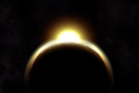 Planet earth with a spectacular sunset Stock Illustration